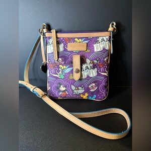 Disney Parks Dooney & Bourke Purple Sketch Crossbody Bag Mickey Tinkerbell